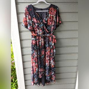Torrid Floral Hi Lo Wrap Tie Midi Dress Plus Size 2X